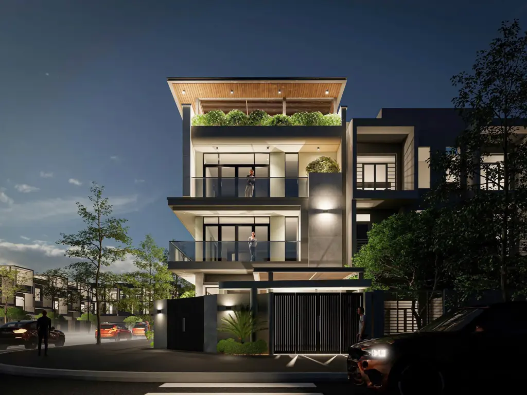 Nhà phố lô góc phong cách hiện đại